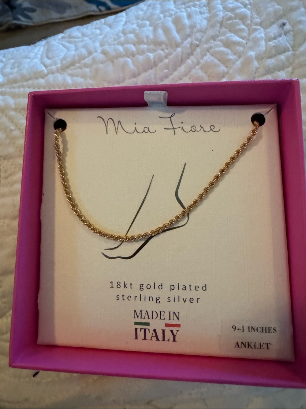 Mia fiore Gold Rope Anklet - 18kt Gold Plated